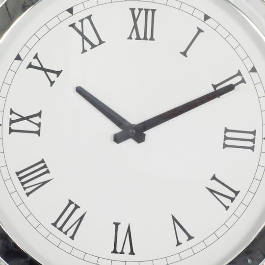 20" White Wood Glam Wall Clock